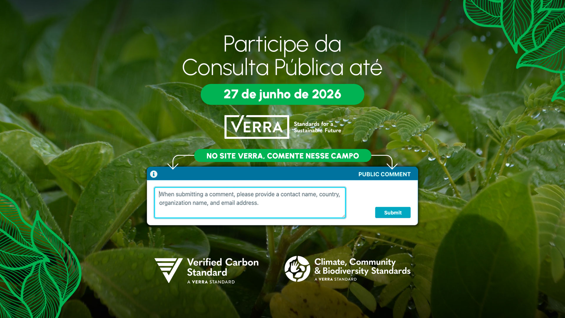 Participe da consulta pública do Projeto ARR Corredores de Vida